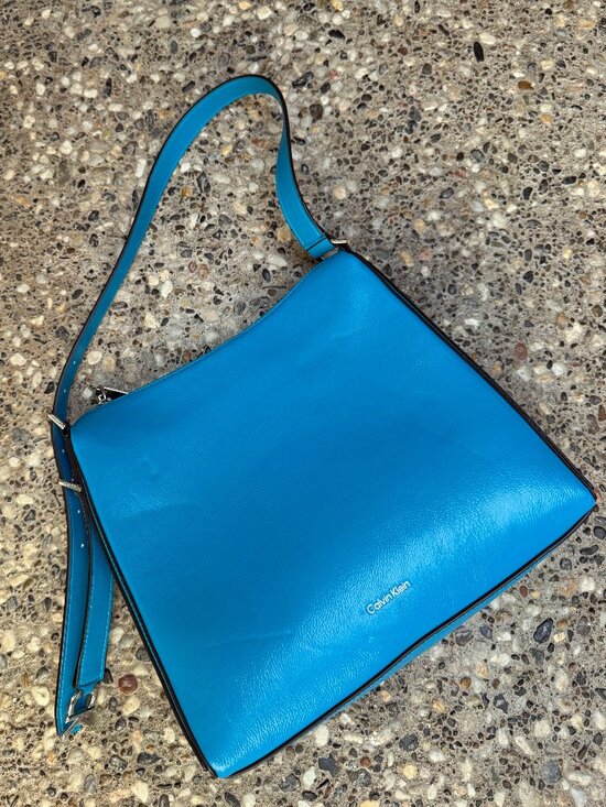 Calvin Klein Handbags - Classic Calvin Klein Bright Blue Vegan Leather Shoulder Bag